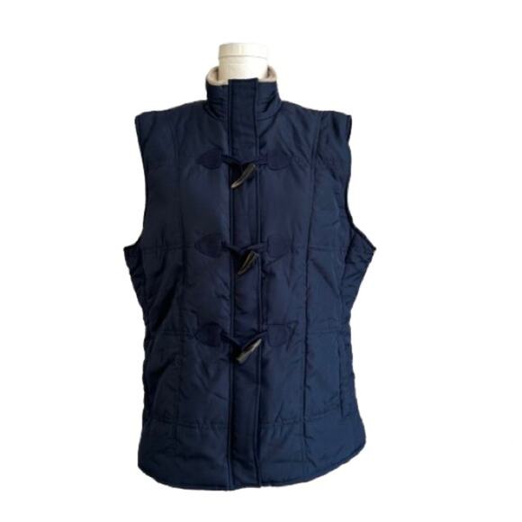Jason Maxwell Navy Blue Toggle Zipper Closure Sleeveless Vest Coat Size XL NEW - Picture 1 of 12